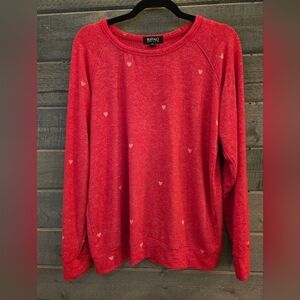 Buffalo Ladies' Cozy Top Sweater - Size Medium Hearts, Crew Neck